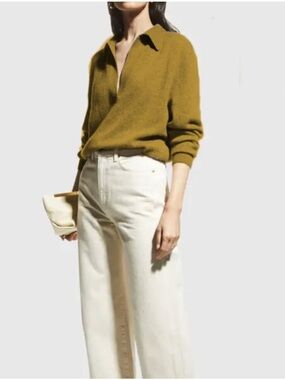 Khaite Jo Cashmere Sweater Absinthe Size XS Olive Green Polo Sweater Luxury Lux